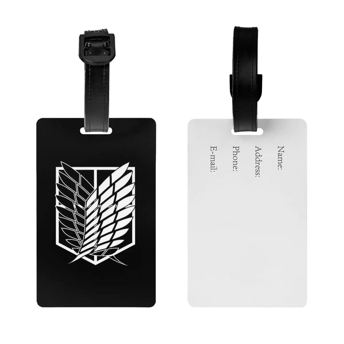 Attack On Titan Wings Of Freedom Etichette per bagagli Accessori per valigie Etichetta per bagaglio da viaggio Porta etichetta per imbarco ID Nome Indirizzo