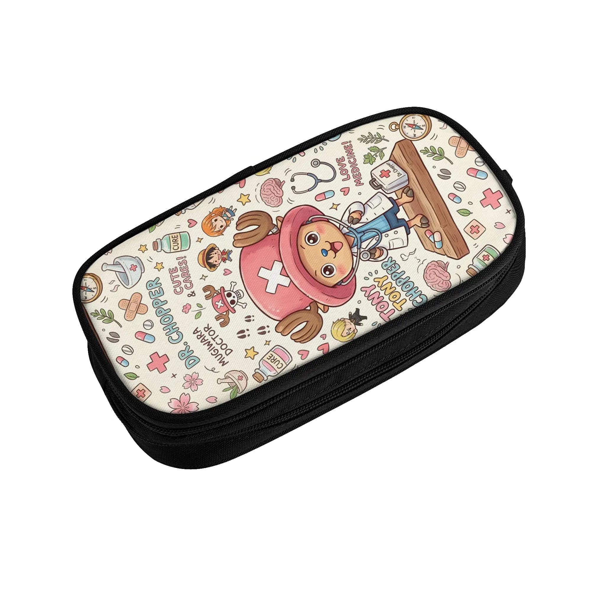 Custom One P-Pieces Tonys Choppers Kawaii Pencil Case Boys Girls Large Capacity Cartoon Anime Pencil Box School Accessories