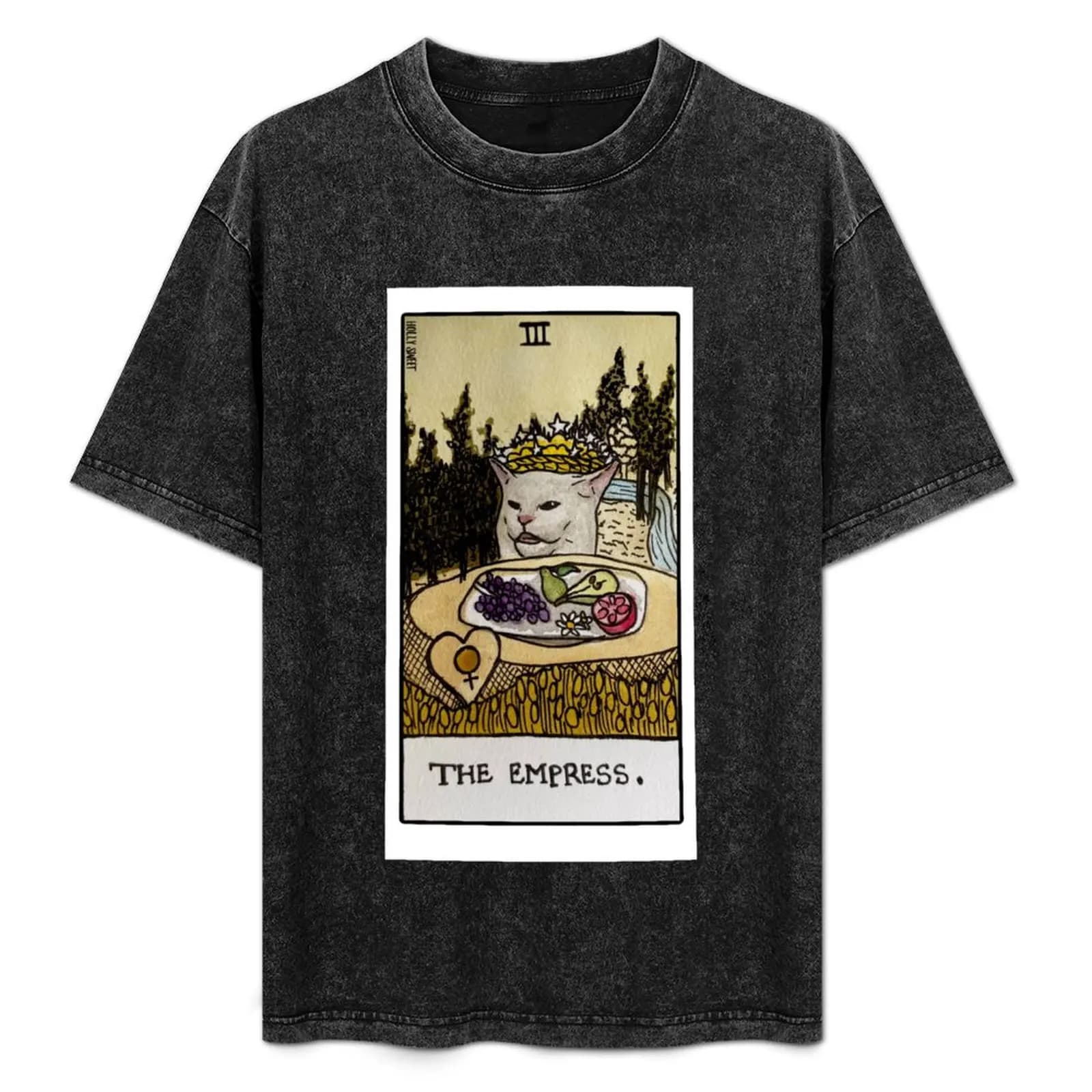 T-shirt The Empress Smudge con stampa della carta dei tarocchi, stile urbano, casual, a maniche corte