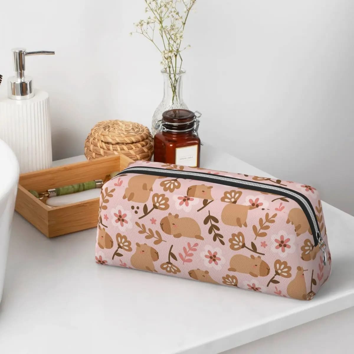 Cute Capibara Capybara Pencil Cases for Students Gifts Pen Box Pencil Bag Pencil Pouch Storage Stationery Supplies