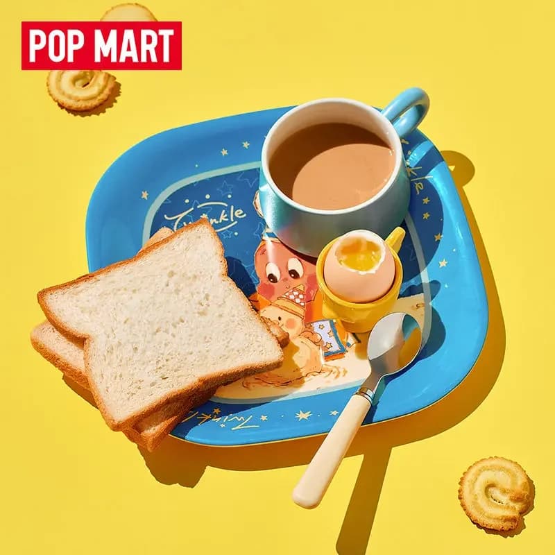 POPMART Twinkle Twinkle Moon Gelato Series Square Plate Tableware Blind Box Toys Kawaii Anime Action Figure Surprise Mystery Box