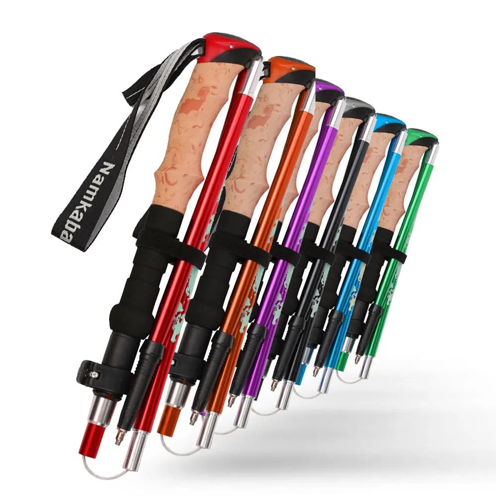 Namkabaw Ultra-Light Aluminum Alloy Trekking Poles, Foldable Hiking Poles, Outdoor Walking Sticks