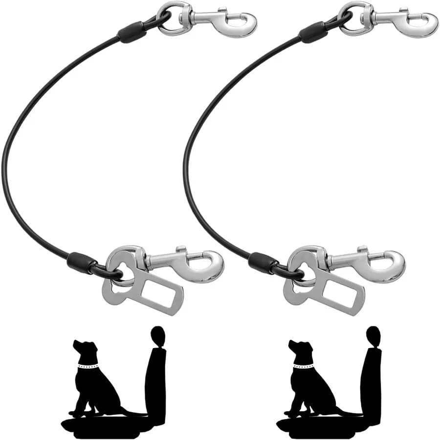 Imbracatura per cintura di sicurezza per cani per Car2 pezzi Cintura di sicurezza per cani con guinzaglio in filo rivestito Restraint di sicurezza Nessun cavo da masticare Accessorio per cani da veicolo