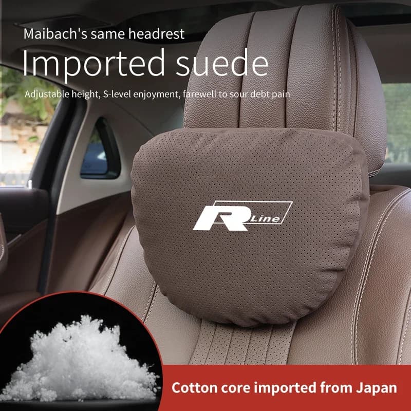 Poggiatesta per auto Supporto per il collo Cuscino lombare Cuscino per il collo per Volkswagen R Line Golf Tiguan Touareg Polo GTI CC Passat Scirocco