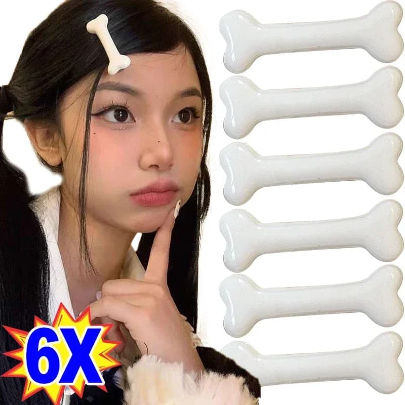 White bone hair clip Nice cartoon Bobby Pin Girl Fashion Dog Bone Decoration Small hairpins Bars Accessories Y2K Wholesale