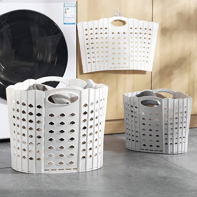Cesto pieghevole per vestiti sporchi Cesto portaoggetti per vestiti portatile a parete in plastica Cesto porta abiti sporchi portatile multifunzionale