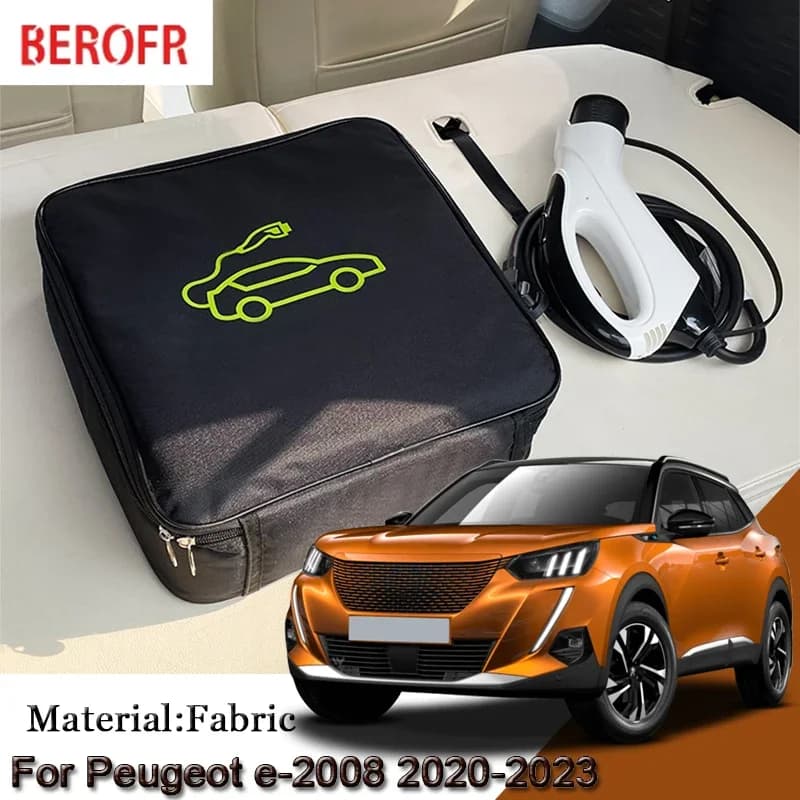 EV Cavo di Ricarica Per Auto Cavo di Stoccaggio Carry Bag Per Peugeot e-2008 e2008 2020-2022 2023 Caricabatterie Spine Prese Impermeabile Ritardante di Fuoco