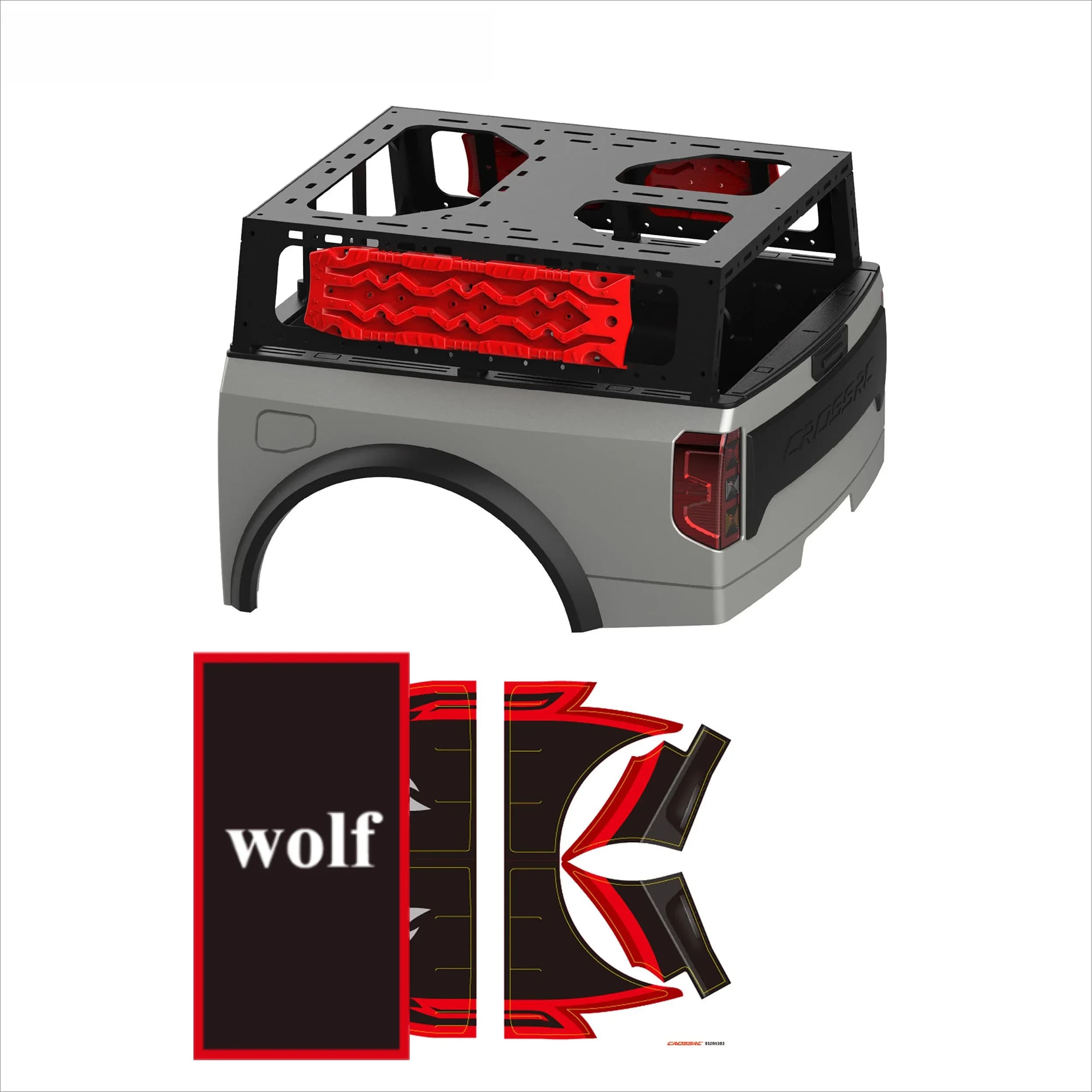 Complete Rear Body Shell Upgrade Accessories 1/8 for CROSSRC EMOX7 customizable size RC Crawler Model Car Body Mod Kit