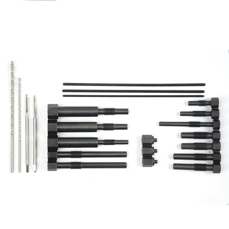 Set di rimozione elementi riscaldanti per candelette Estrattore di elettrodi per candelette Strumenti di riparazione automatica Kit di strumenti per estrattore danneggiato