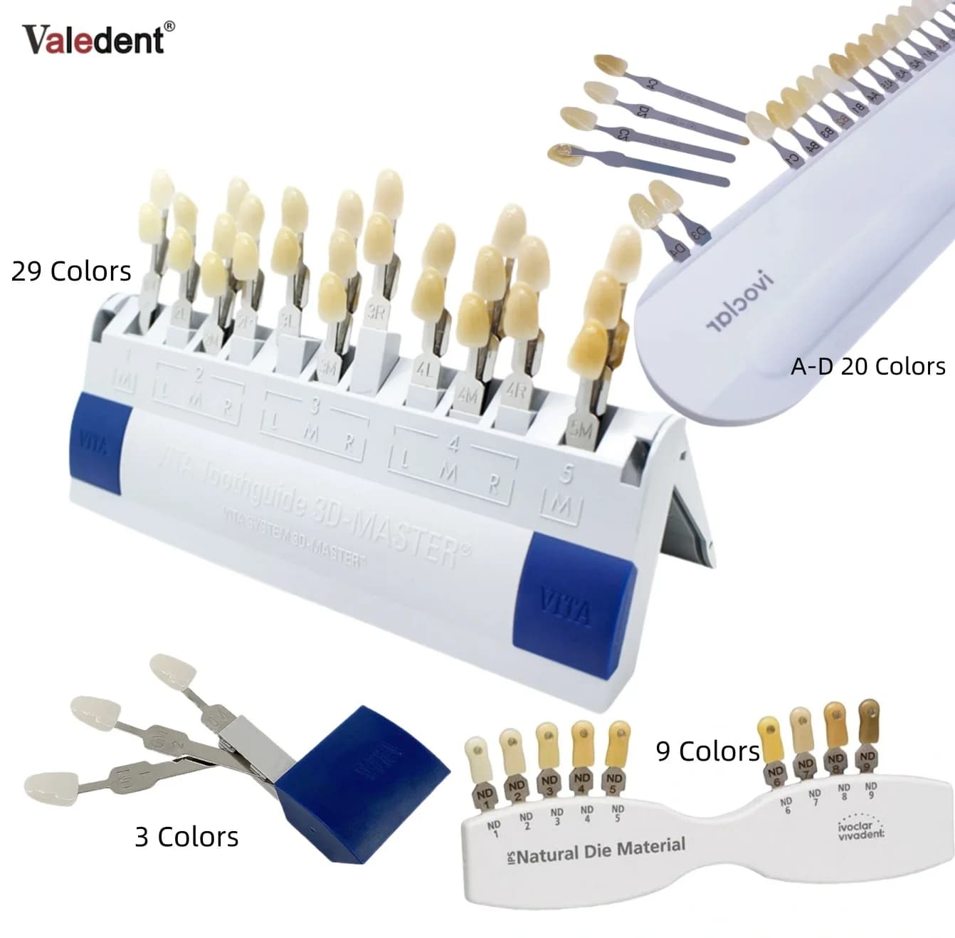 Dental Tooth Shade Guide Porcelain Material AB Color Table Teeth Whitening Compare Dental Guide Porcelain Material