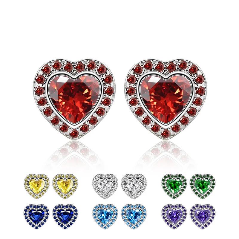 Orecchini a bottone da donna dolci e versatili in argento sterling 925 con zirconi piccoli e squisiti