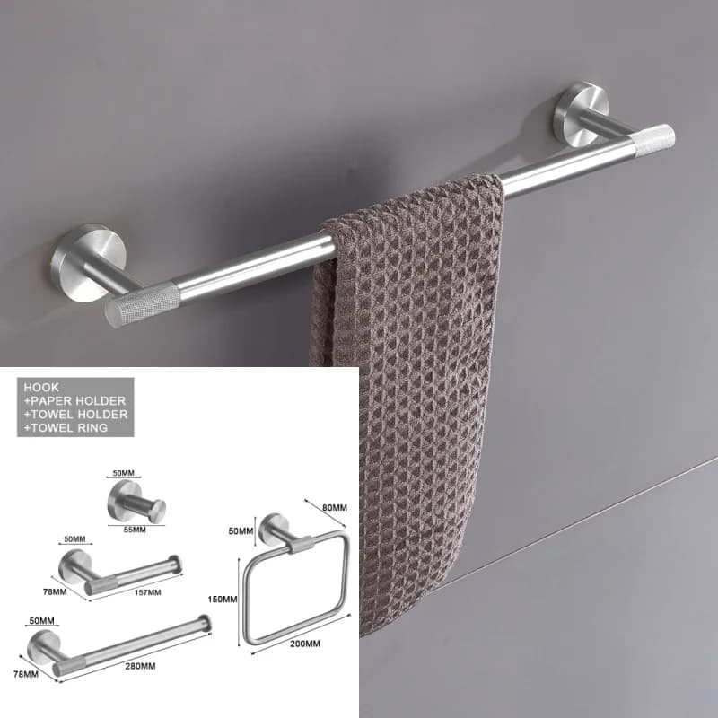 Bathroom Hardware 304 Stainless Steel Brushed Towel Rack Toilet Paper Holder Soap Holder Towel Bar Toilet Bathroom Accessories