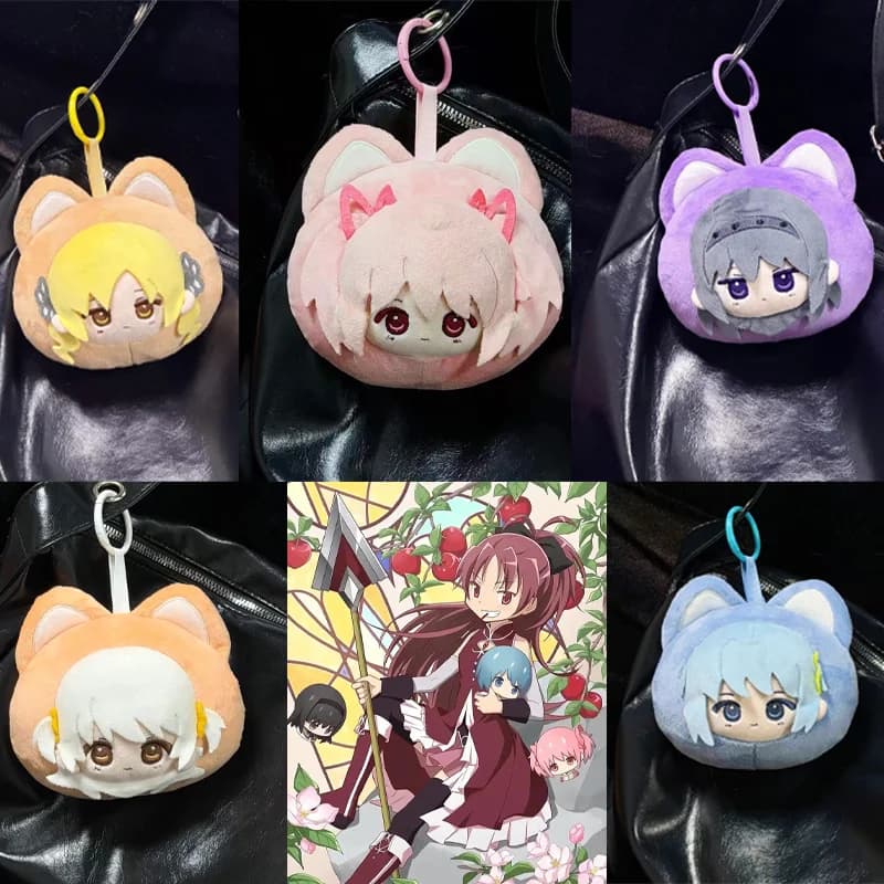 Autentico Puella Magi Madoka Magica Cat Mochi Blind Box - Ciondolo Giocattolo di Kaname Madoka, Akemi Homura, Miki Sayaka, Tomoe Mami, Sakura Kyoko