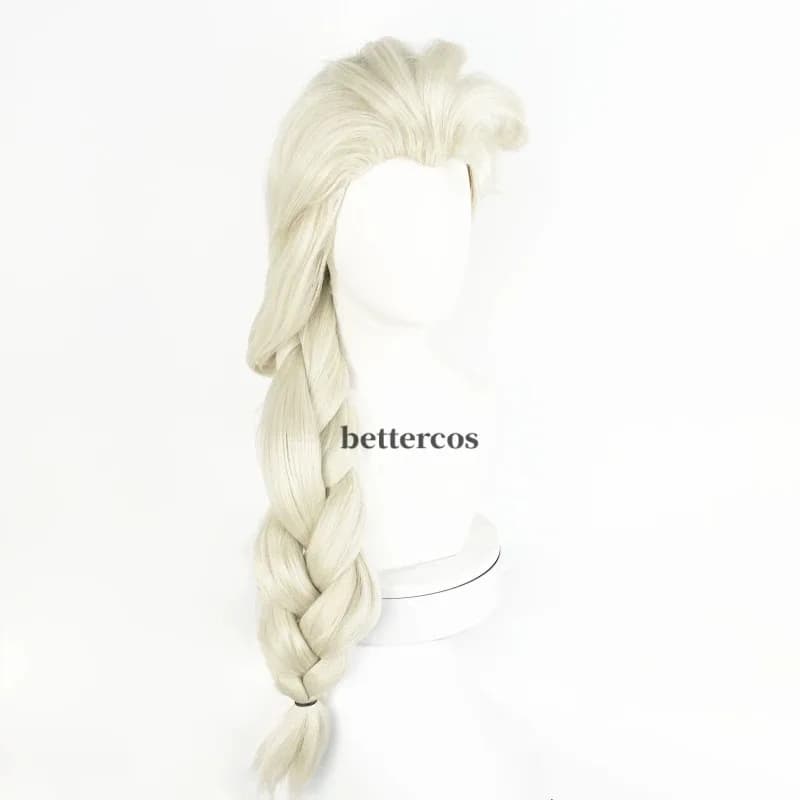 Elsa Synthetic Blonde Braid Styled Cosplay Wigs Halloween Carnival Party Play Role + Wig Cap