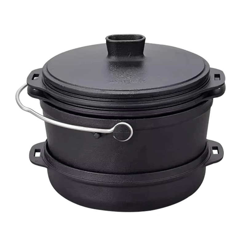 Four-piece set for home use cast iron camping power, charging pan