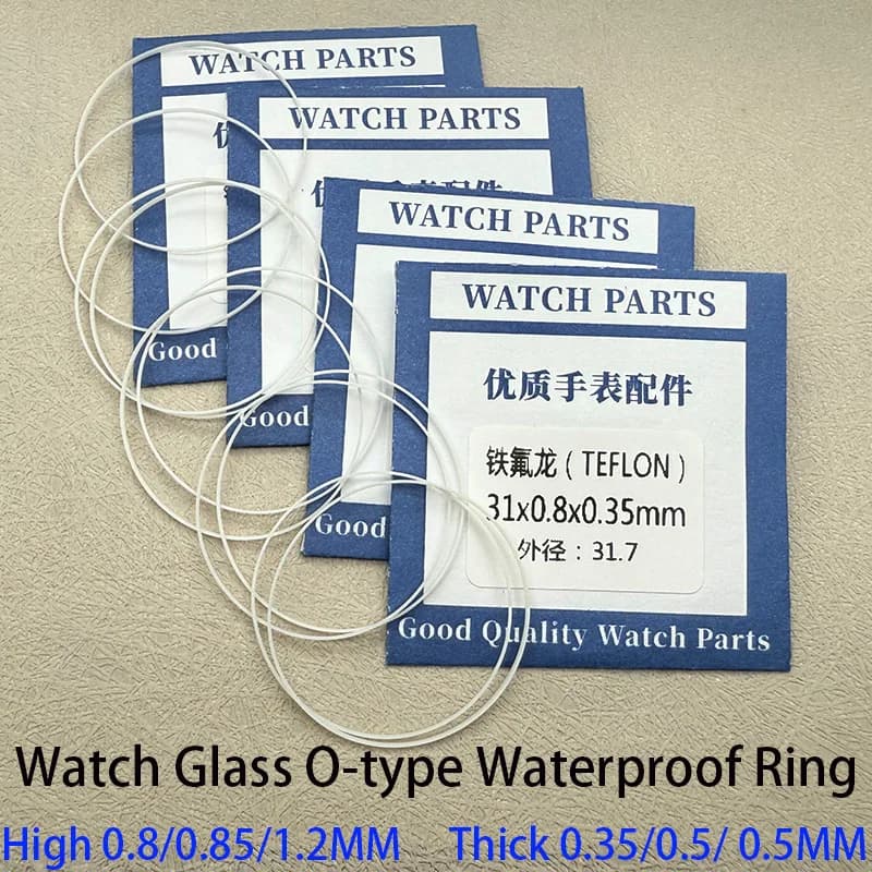 2/5PCS Watch Glass Waterproof Gaskets Ring Dia 25mm-36.5mm High 1.2MM Thick 0.5MM Watch Case O-Ring Waterproof Gasket Ring Parts