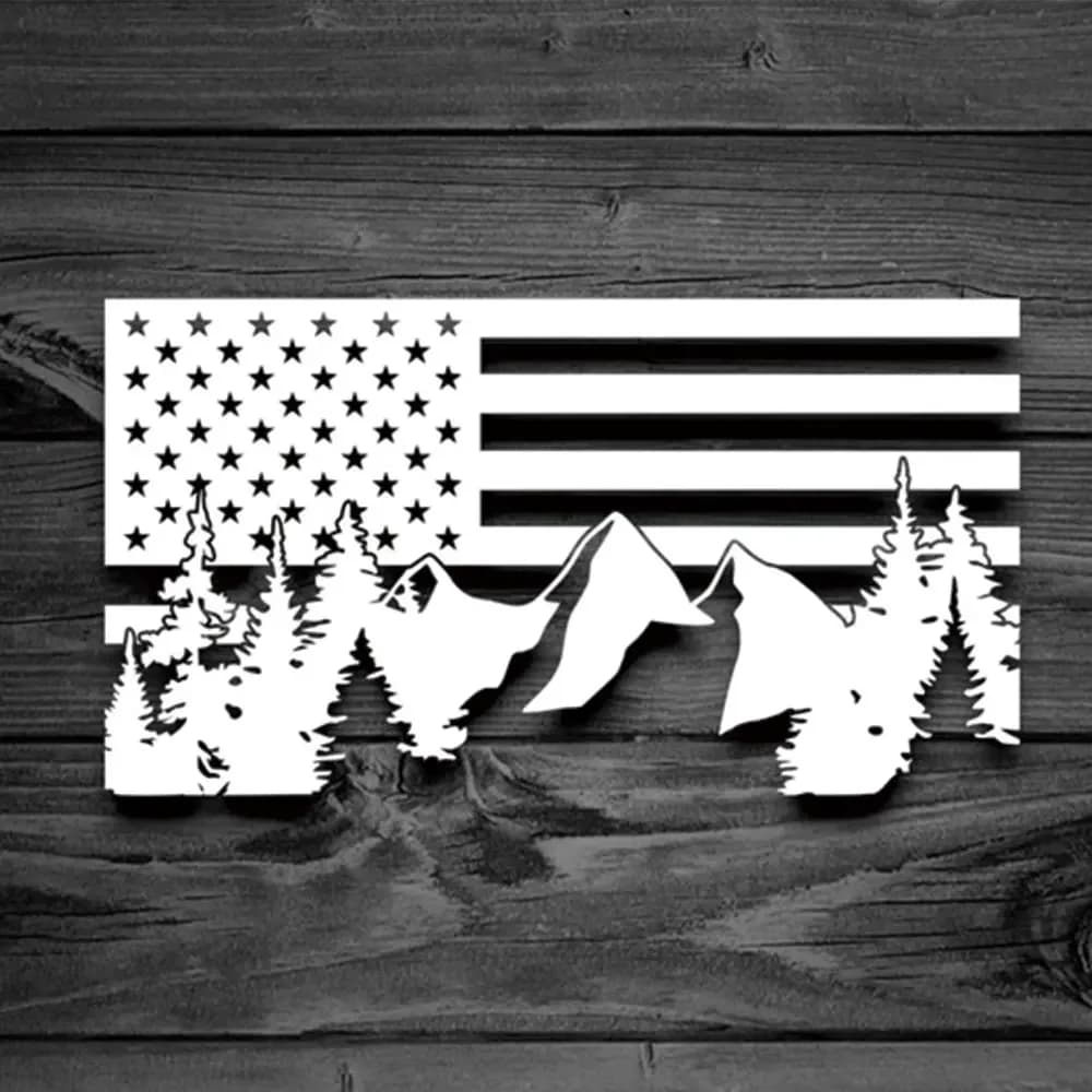 Car Stickers American flag PVC Natural Forest Window Decoration decal Creative Automobile Styling interesting vinyl decals