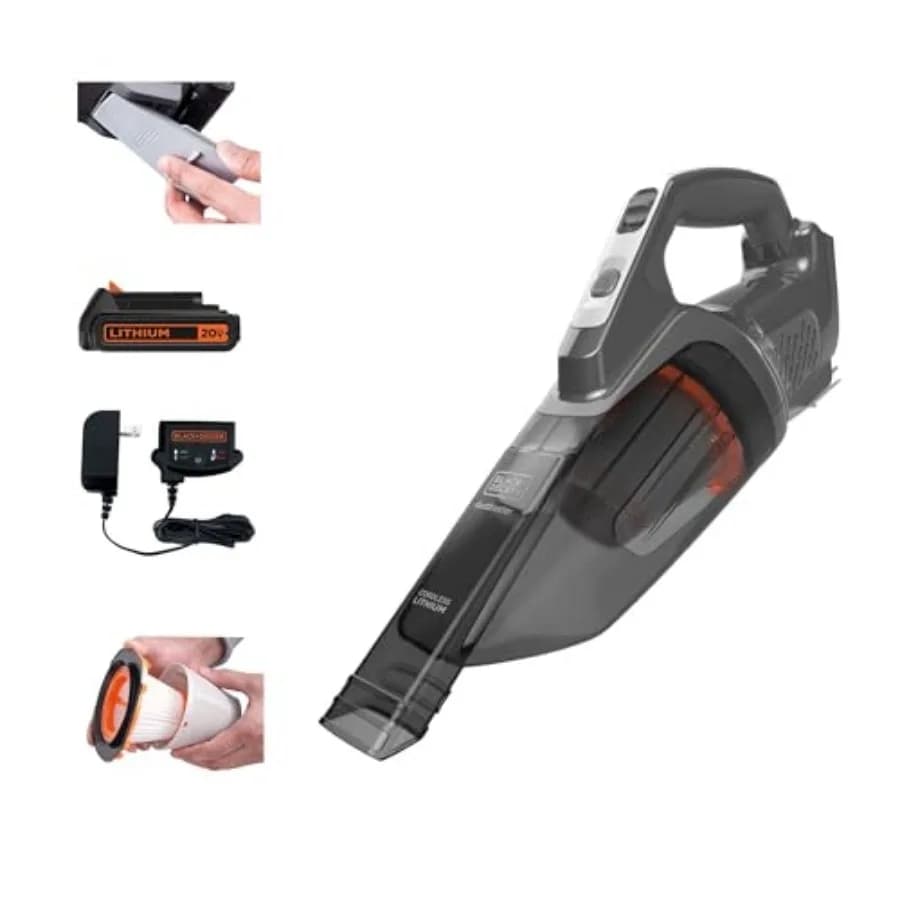 Aspirapolvere portatile 20V Dustbuster, piccolo aspirapolvere senza fili per casa e auto, include batteria ricaricabile BCHV001C