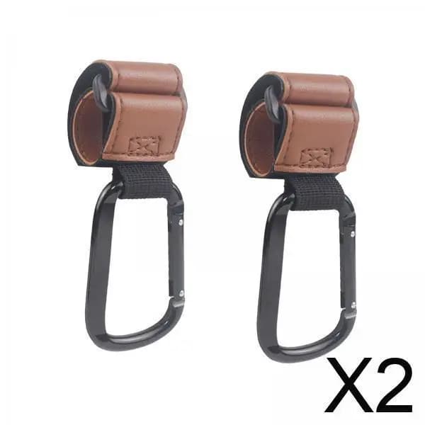 Ganci Multiuso per Passeggino, Organizzatore in PU e Lega di Alluminio, Clip per Borsa, Accessorio per Passeggino e Carrello della Spesa