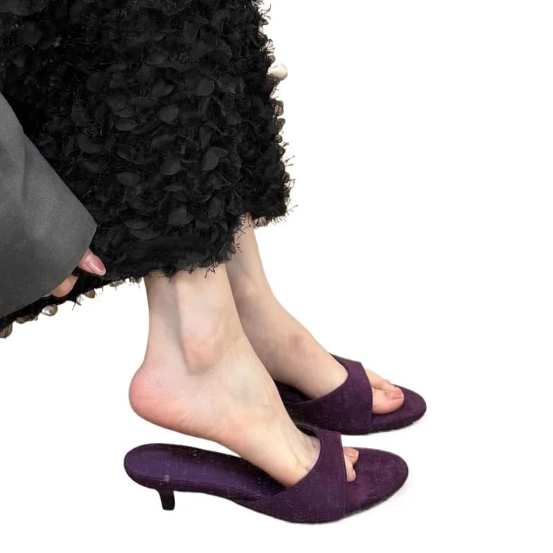 Sandali con tacco da donna estivi 2026, ciabatte aperte, scarpe casual da spiaggia e passeggio, comode pantofole da donna