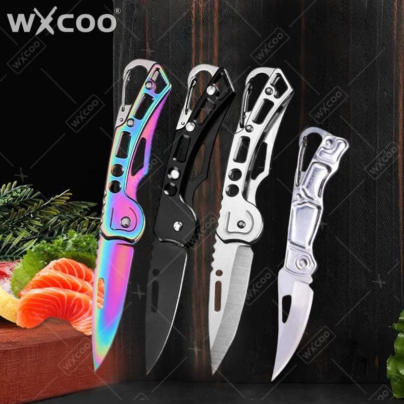 WXCOO Folding Fruit Knife Non slip Handle Stainless Steel Kitchen Knife for Fruit Slicing Pocket Knife Kitchen Accessories