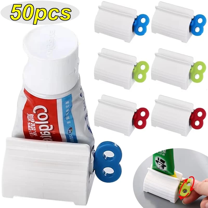 5-50pcs Rolling Tube dentifricio spremiagrumi dentifricio supporto per sedile ruota Dispenser di dentifricio per accessori da bagno