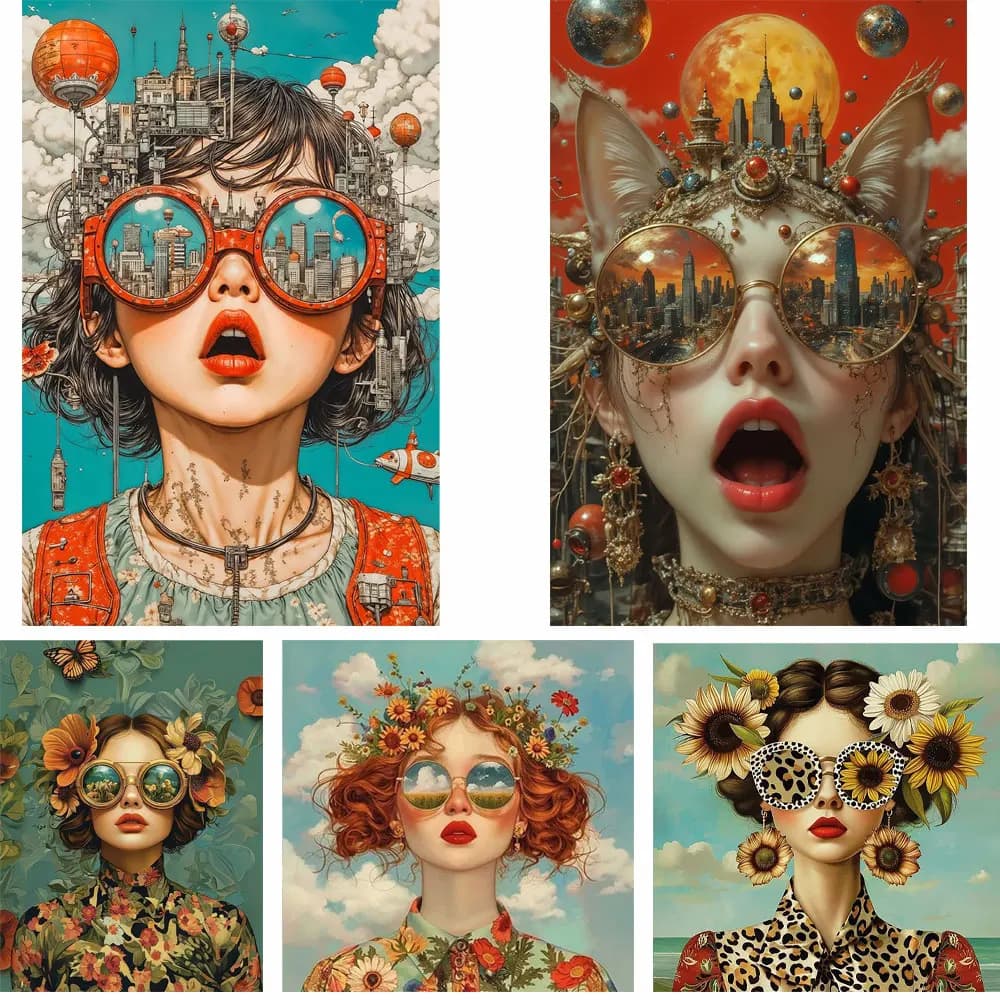 Beautiful Oil Painting Iron-On Transfer For Clothing A-Level Washable T-shirts Thermal Stickers Flower Women Patches Applique