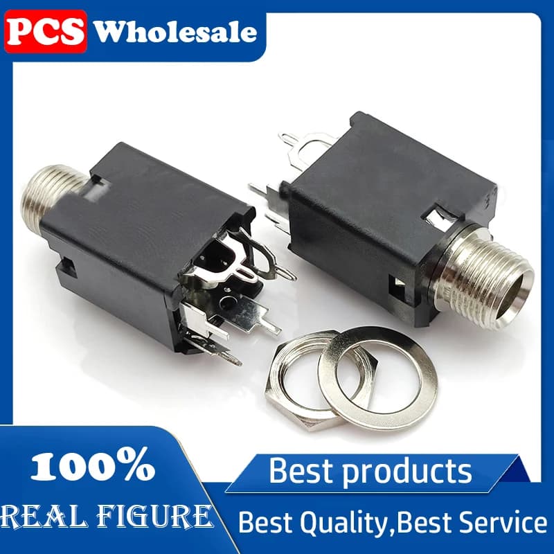 Jack per cuffie da 6,35 mm PJ-612E microfono stereo plug-in a cinque pin a doppio canale Supporto per microfono audio