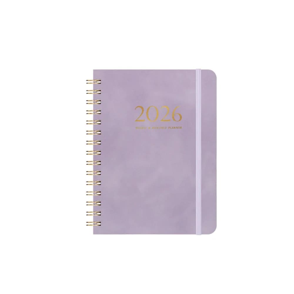 A5 2026 Agenda mensile settimanale Calendario Auto-riempimento Programma a spirale Quaderni con cinturino Copertina in pelle PU Quaderno giornaliero Scuola