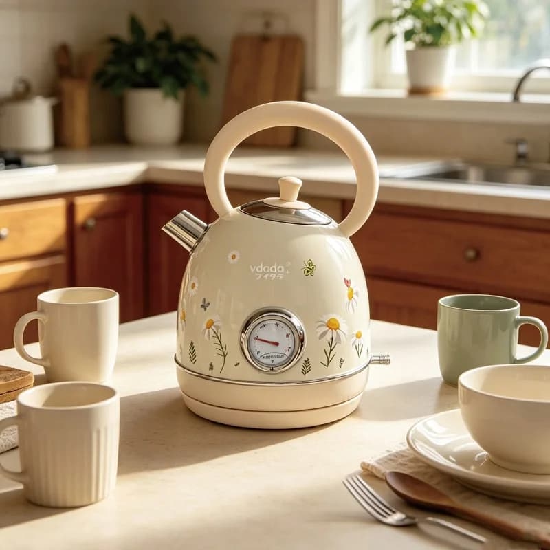 1850W Home European Style Electrc Kettle With Temperature Display 304 stainless Steel Kettle Automatic Power Off Teapot 1.7L