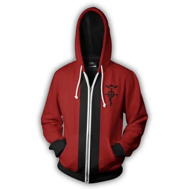2025 aaa Fullmetal Alchemist Edward Elric's Autumn Zipper Jacket Hoodie Coat Anime Cosplay Sweatshirts Tracksuits Tops Clothes D
