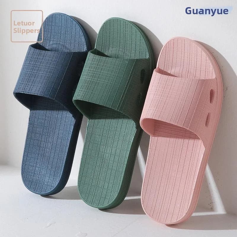 Summer Indoor Home Slippers Couples Bathroom Bathing Anti-slip Wear-resistant Thick Bottom Men's Outdoor Wear Women's Slip-On...