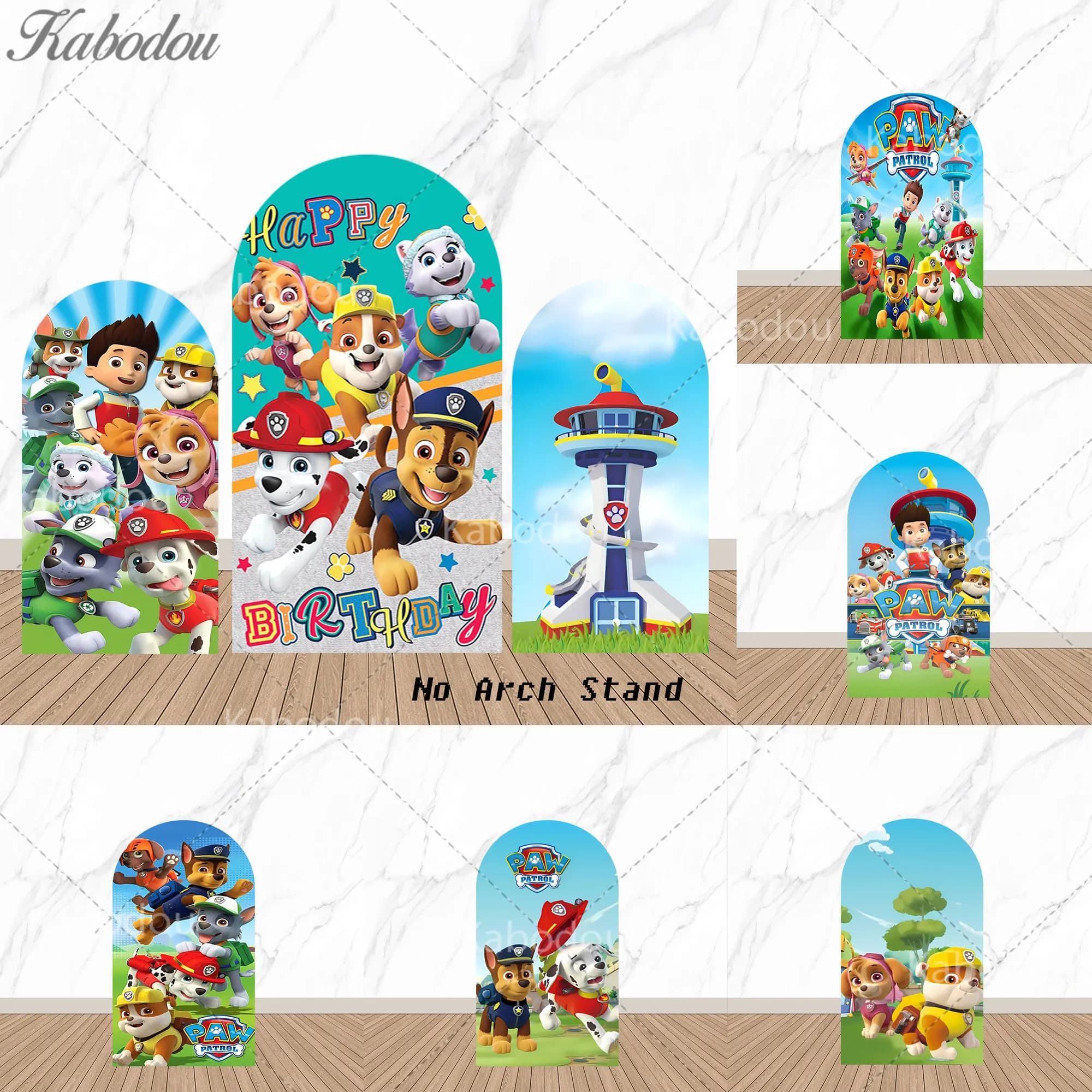 Copertura ad arco Paw Patrol per bambini, decorazione per il primo compleanno, sfondo fotografico con cani, decorazione per baby shower, striscione, accessori per fotografia