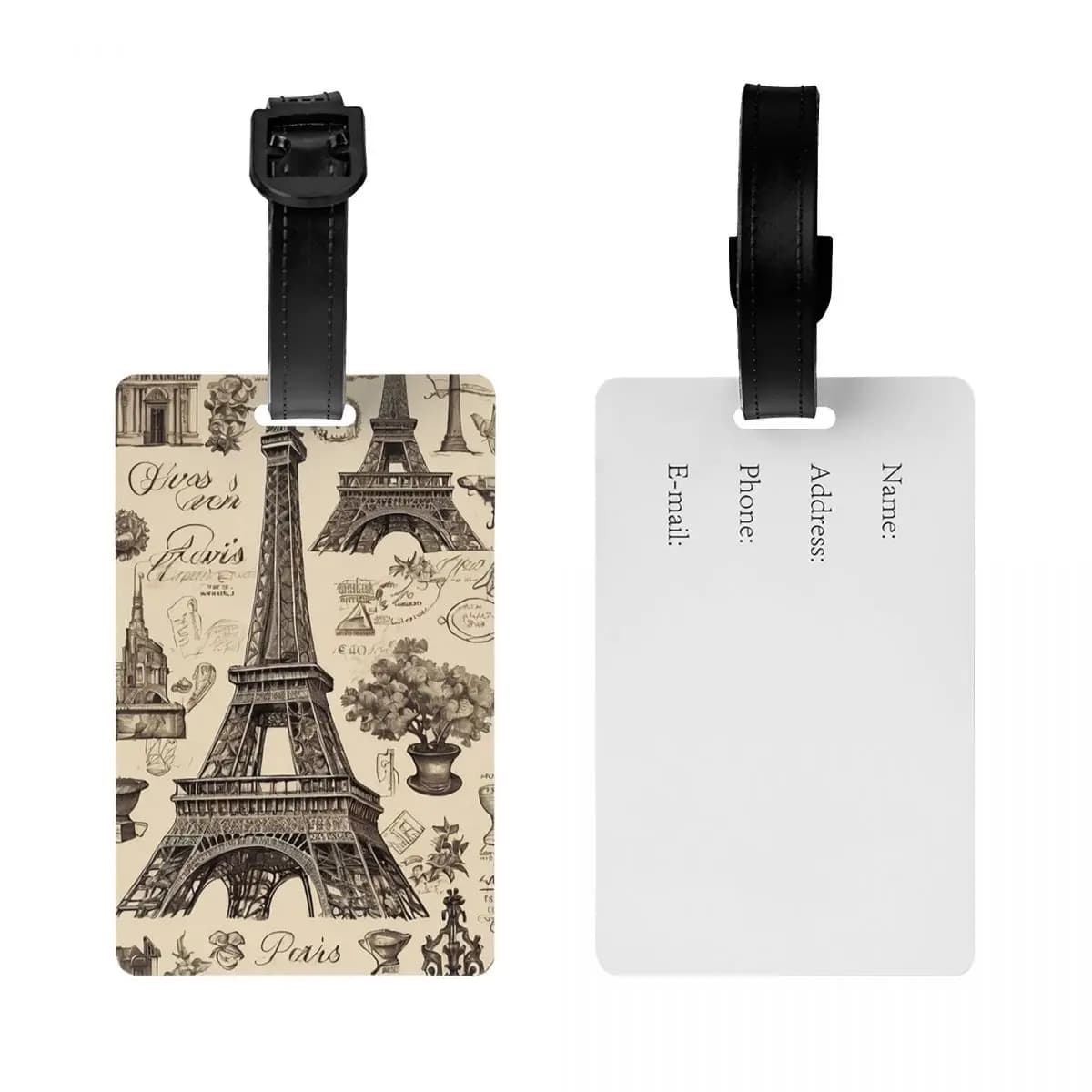 Etichette per Bagagli della Torre Eiffel di Parigi, Francia, Accessori per Valigie, Etichetta per Bagaglio da Viaggio, Porta Etichetta con Nome e Indirizzo
