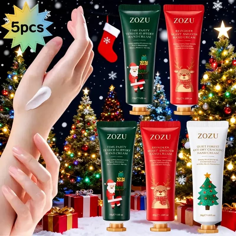Christmas gift 5/bag hand cream set, cream texture, hydrating travel pack durable moisturizer smooth hand skin gift for women