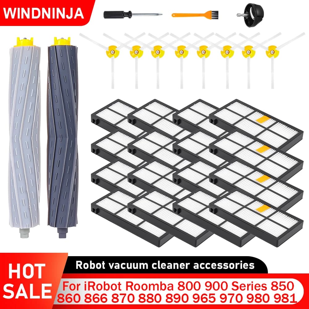 Per iRobot Roomba 960 980 990 805 866 870 880 890 896: Filtro, Spazzola Principale, Spazzola Laterale, Ricambio per Robot Aspirapolvere Serie 800 900