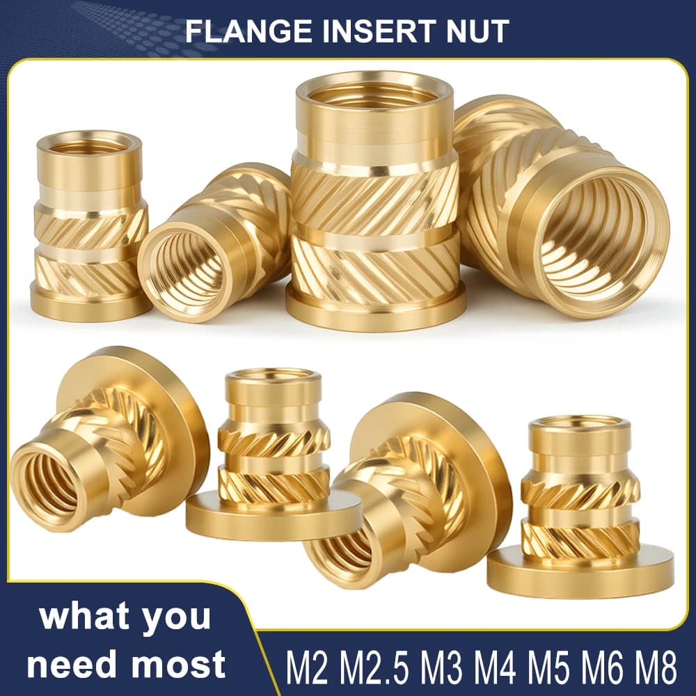 M2 M2.5 M3 M4 M5 M6 M8 Flangia T-Dadi Filettatura zigrinata Hot Melt Riscaldamento Inserti Dadi filettati in rame Inserti Notebook Stampa 3D