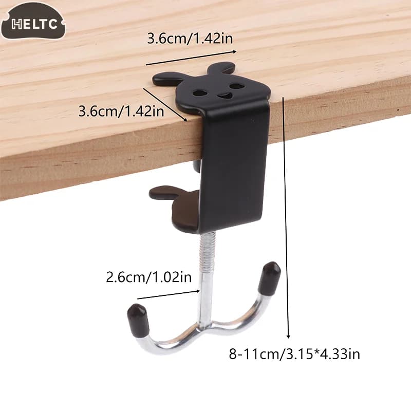 High Quality Cute Rabbit Desk Bag Hook TableSide Hanging Hook Adjustable Storage Hooks Headphone Backpack Desk Hanger Punch-free