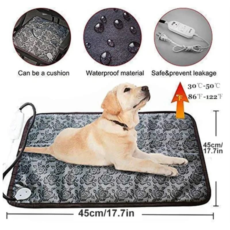 cats, waterproof heater, shutdown protection, bite resistant Electric pet blanket, winter heating pad, heated nest for dogs and