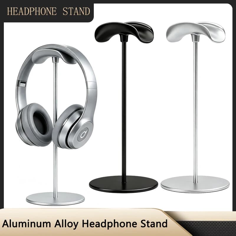 Metal Alloy Headphone Stand, Non-Slip Detachable Desk Gaming Headset Holder for Airpods Max Beats Bose Over‑Ear Headsets