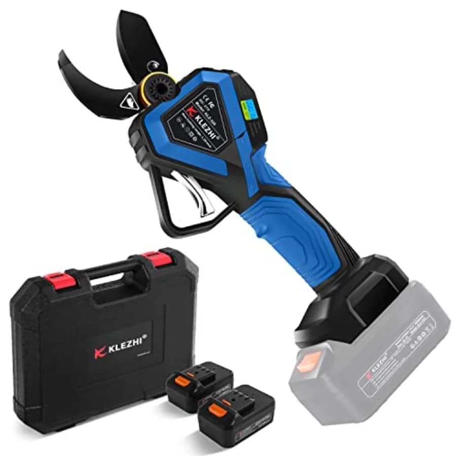 Cordless Electric Pruning Shears with Colorful LED DispalyCut capacity of 32mm/ 1.26inches 2 x 2 Ah Lithium Rechargeable Batter