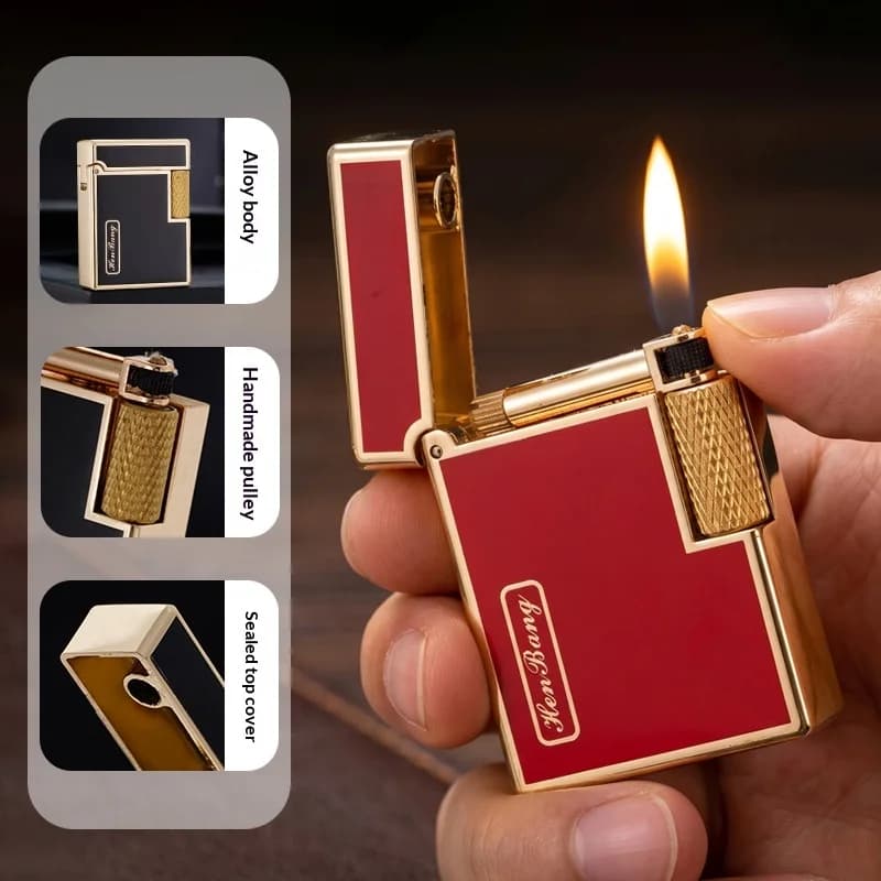 2026 Zinc Alloy Integrated Large Capacity Oil Tank Kerosine Lighter Side Pulley Ignition Outdoor High Appearance Compact Lighter