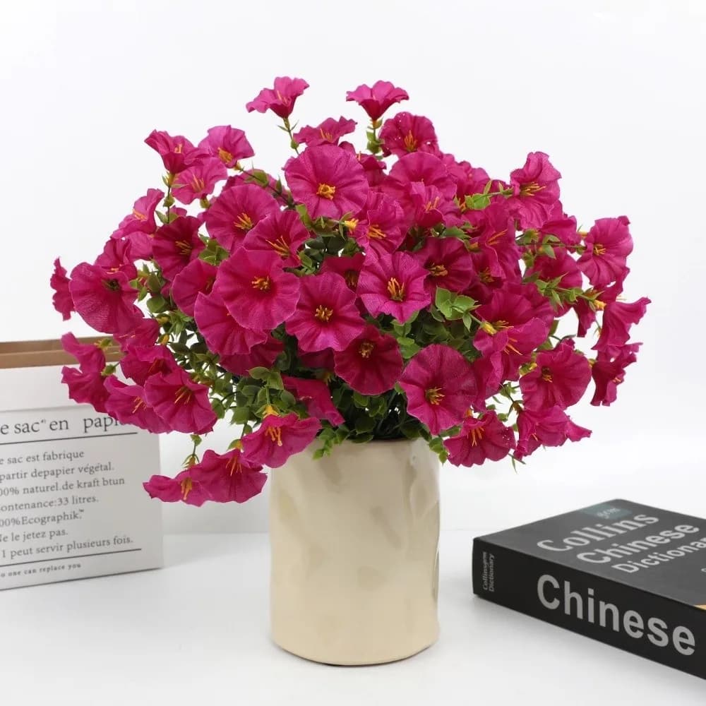 Fake Plants Artificial Pansy Flowers Fall Decor DIY Floral Simulated Violet Bouquet Realistic Soft Eucalyptus Flower Bouquet