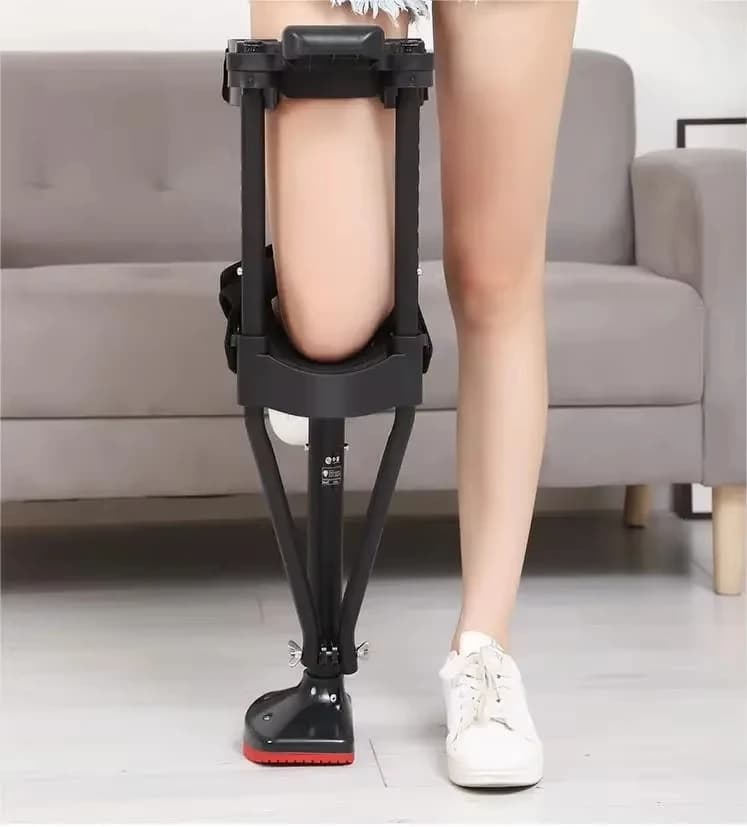 Bastone da Passeggio Regolabile in Altezza con Supporto Antiscivolo per Gamba, Ausilio per la Deambulazione a Mani Libere per Lesioni alla Caviglia