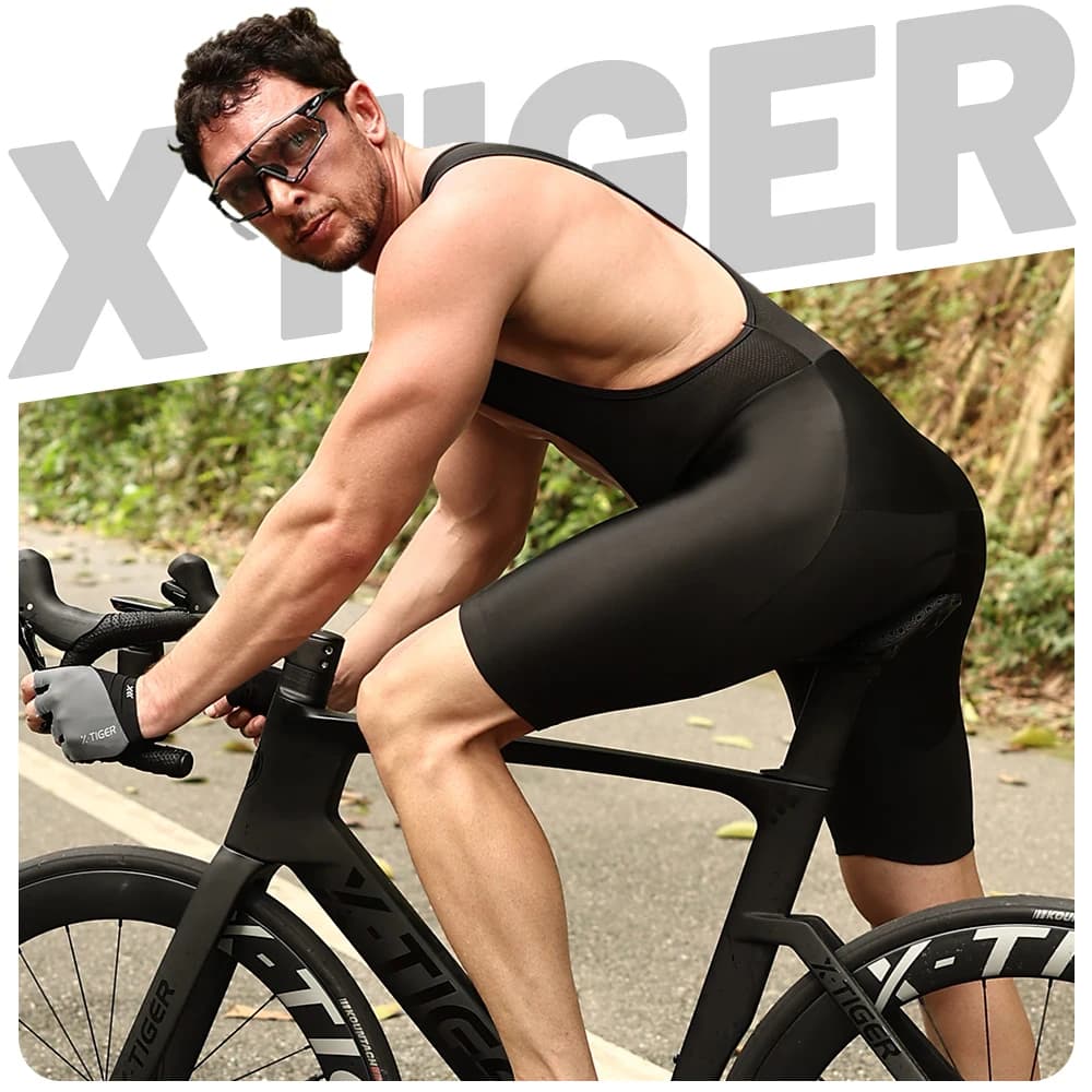 X-TIGER Men's Cycling Bib Shorts Summer 5D Padded Pro Bicycles Riding Shorts Breathable Quick-Dry MTB Road Bike Bib Shorts