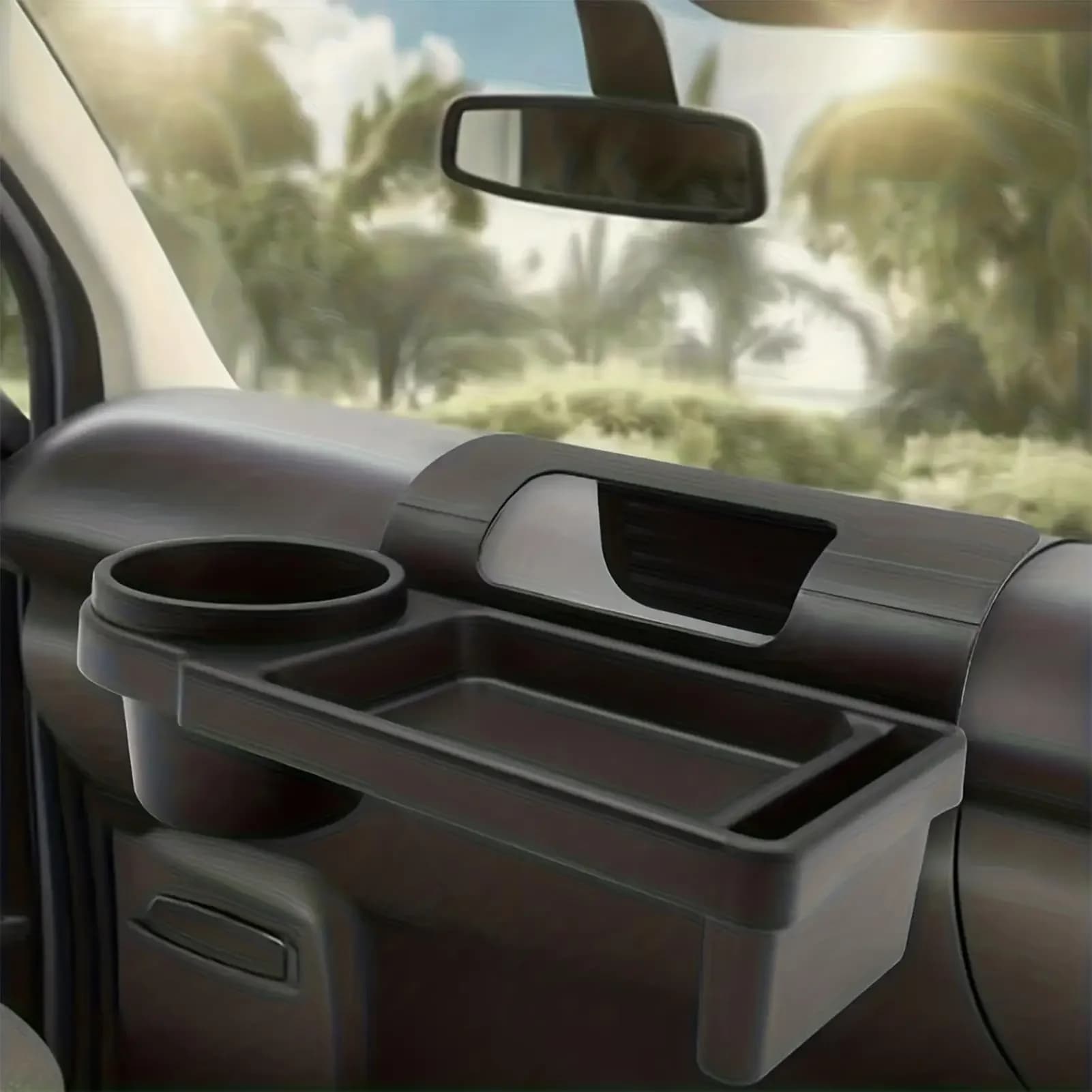Portabicchieri per Auto con Organizer, Supporto per Tazze da Finestrino, Porta Cellulare e Auricolari per Veicoli e Camion