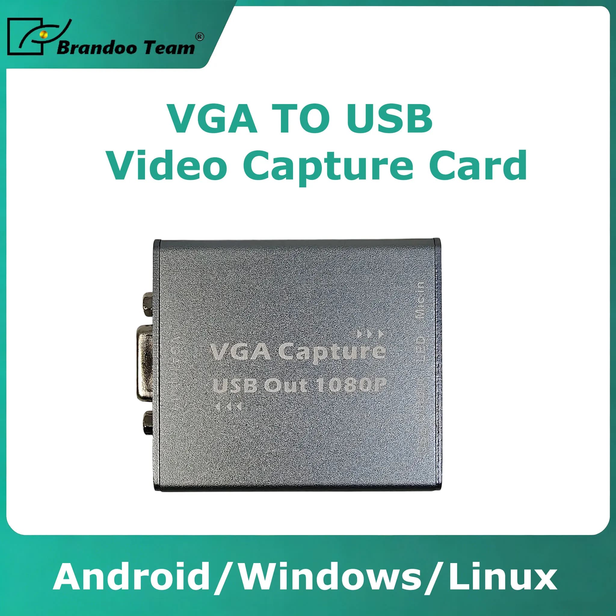 Convertitore da VGA a USB Mini dispositivo di acquisizione Video ingresso VGA 1080p passa a scatola di registrazione portatile di trasmissione di segnali Vga Usb