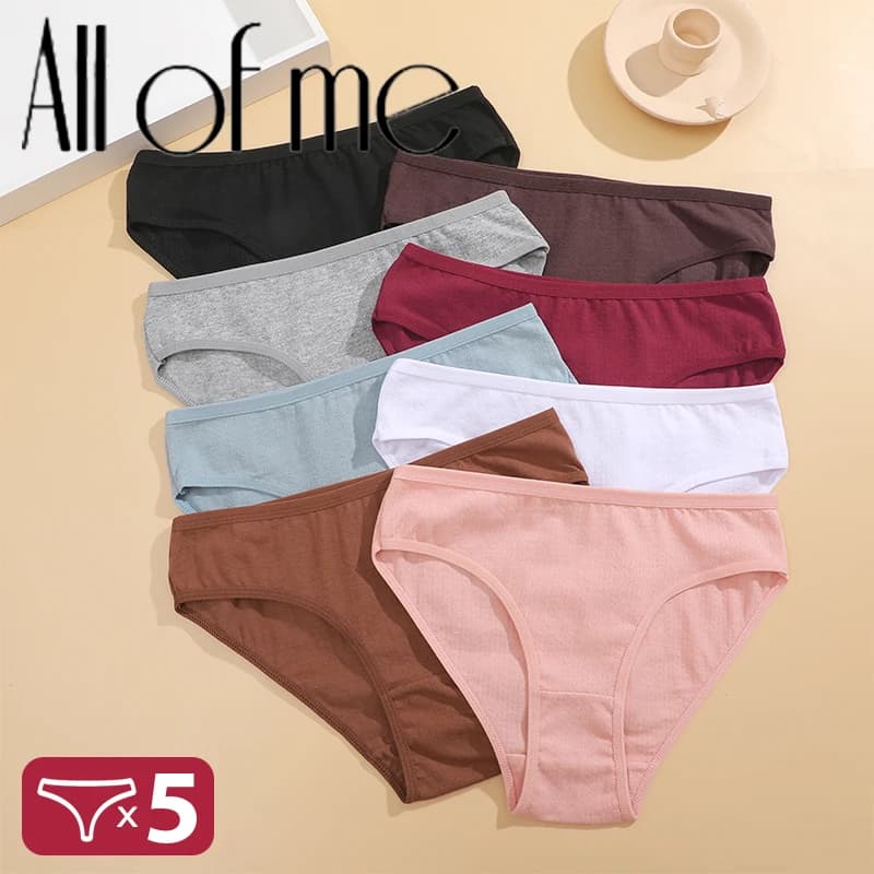 5 pezzi mutandine di cotone taglie forti biancheria intima da donna slip intimo femminile sexy slip intimo tinta unita per le donne