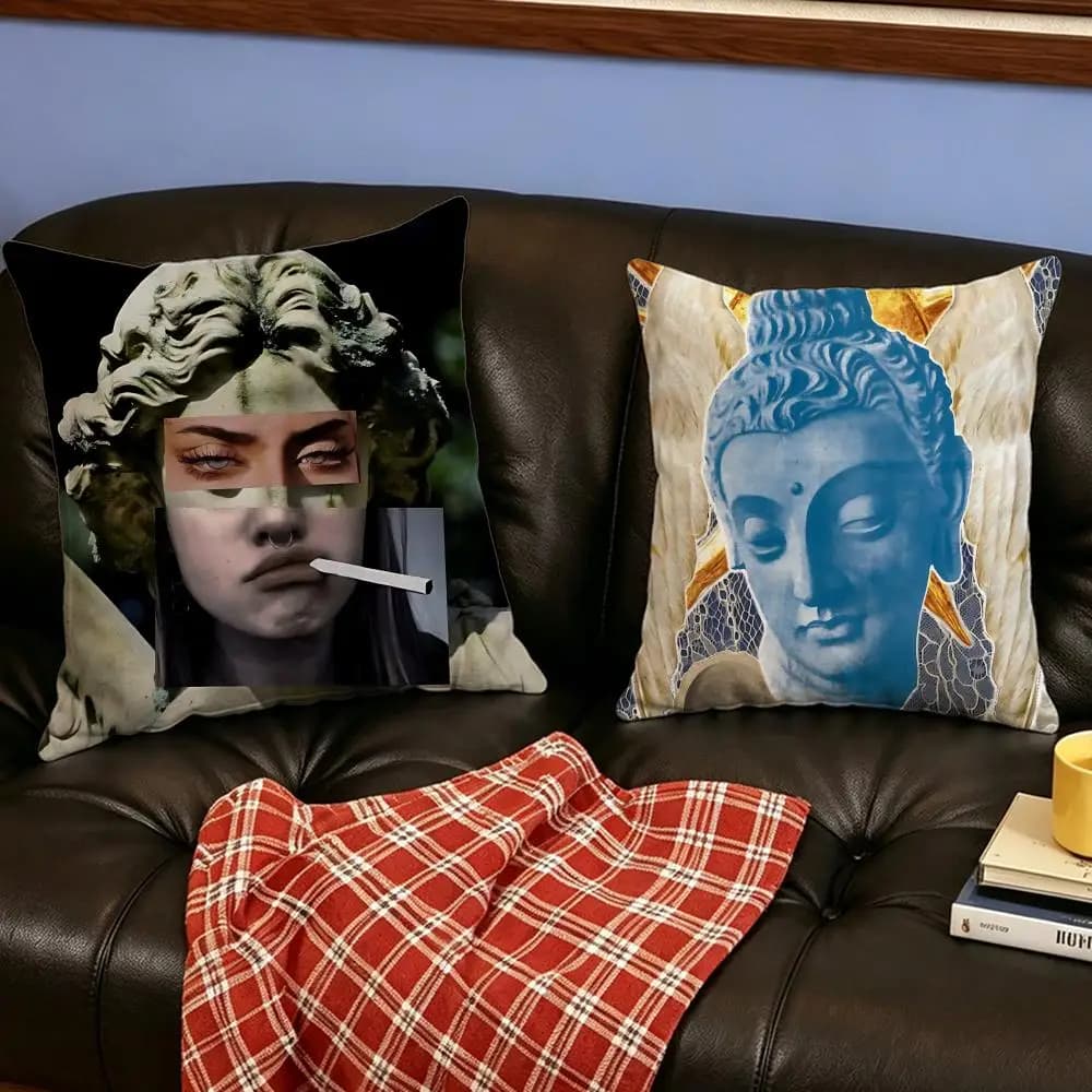 He B-Buddha i-is m-merciful Cushion Cover Home Decor Cushion Cover Soft Throw Pillowcase for Sofa Bedroom Outdoor Use