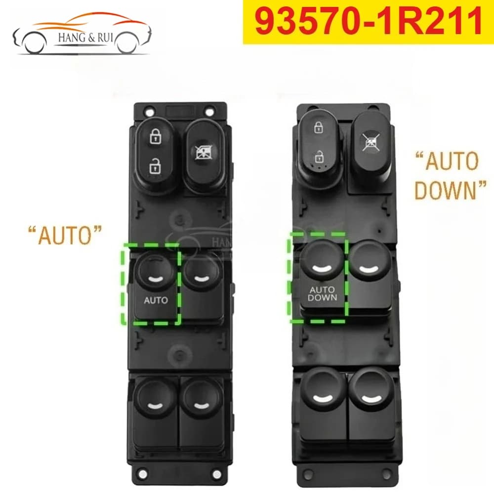 93570-1R111 93570-1R211 Interruttore Alzacristallo Elettrico Anteriore Sinistro (LHD) con Retroilluminazione per Hyundai Accent